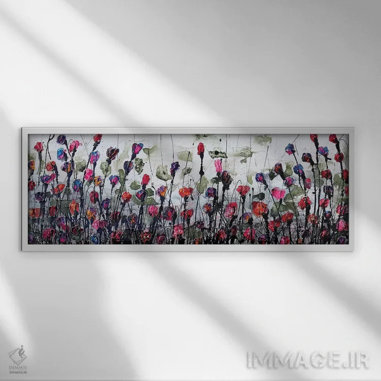 تابلو شقایقهای شگفتانگیز اثر دوناتلا مارائونی - نمای قابدار سفید