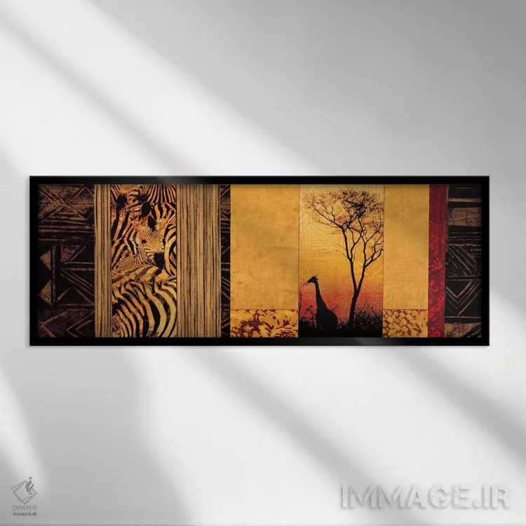 تابلو جلگههای آفریقا اثر کریس دونوان - نمای قابدار مشکی