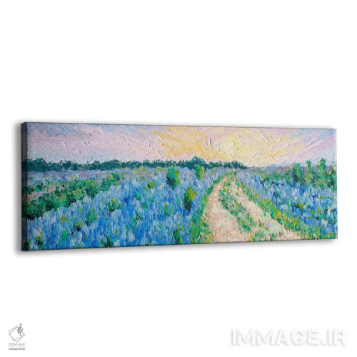 تابلو مزارع بلو بانت (نوعی گل در آمریکا) اثر دروتا کوسی - نمای پرسپکتیو محصول