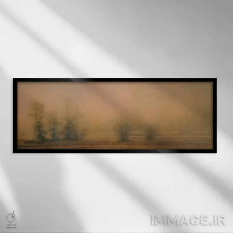 تابلو جزیره مهآلود اثر دان شوارتز - نمای قابدار مشکی