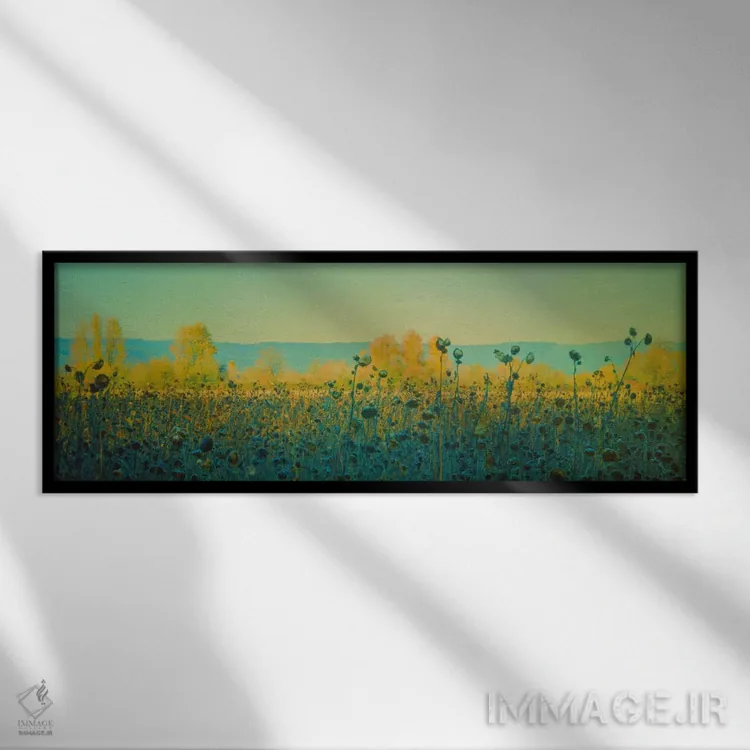 تابلو آفتابگردانهای پاییزی اثر دان شوارتز - نمای قابدار مشکی