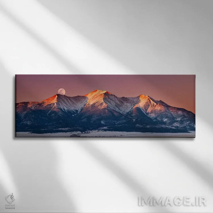 تابلو غروب ماه بر فراز کوه پرینستون هنگام طلوع اثر دارن وایت فوتوگرافی (عکاس) - نمای روبهرو روی دیوار