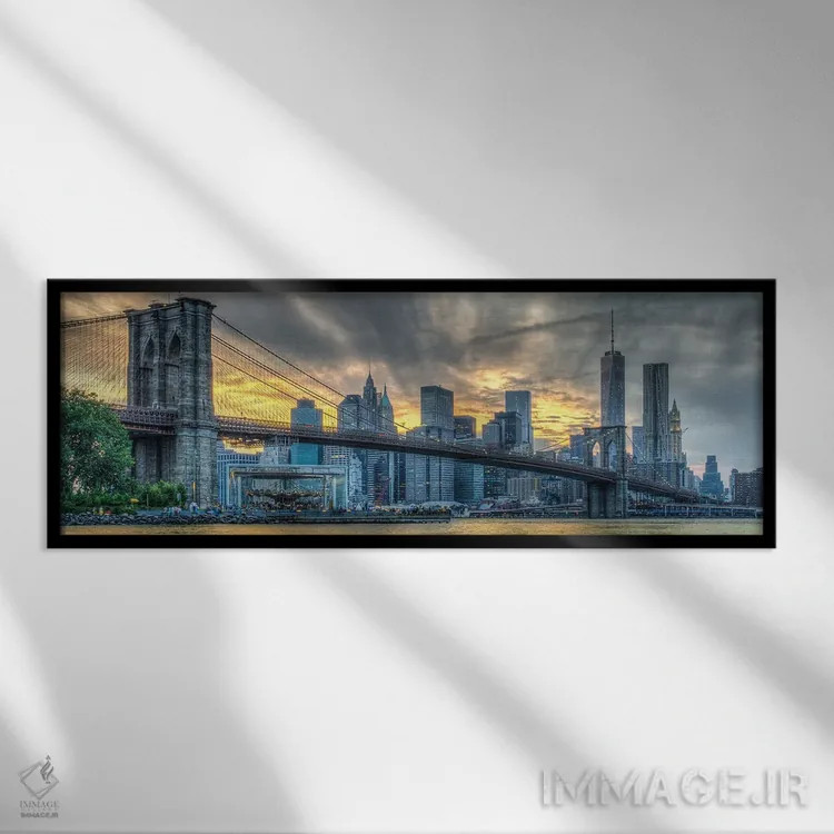 تابلو غروب بروکلین اثر دیوید گارباورر - نمای قابدار مشکی