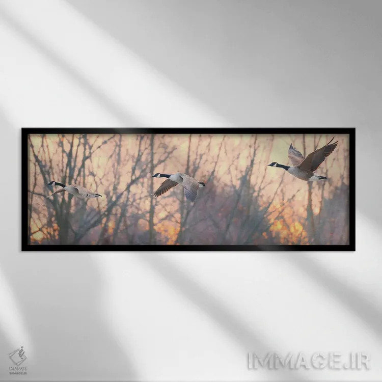 تابلو سهنفره کانادایی اثر دیوید گارباورر - نمای قابدار مشکی