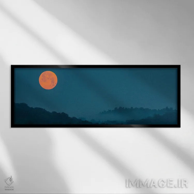 تابلو مه برآمدن ماه اثر دیوید گارباورر - نمای قابدار مشکی