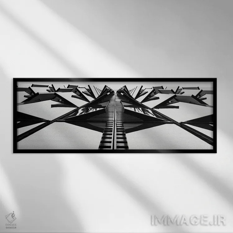 تابلو نگاه به بالا از آسمانخراش اثر دیوید گارباورر - نمای قابدار مشکی