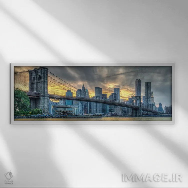 تابلو غروب بروکلین اثر دیوید گارباورر - نمای قابدار سفید