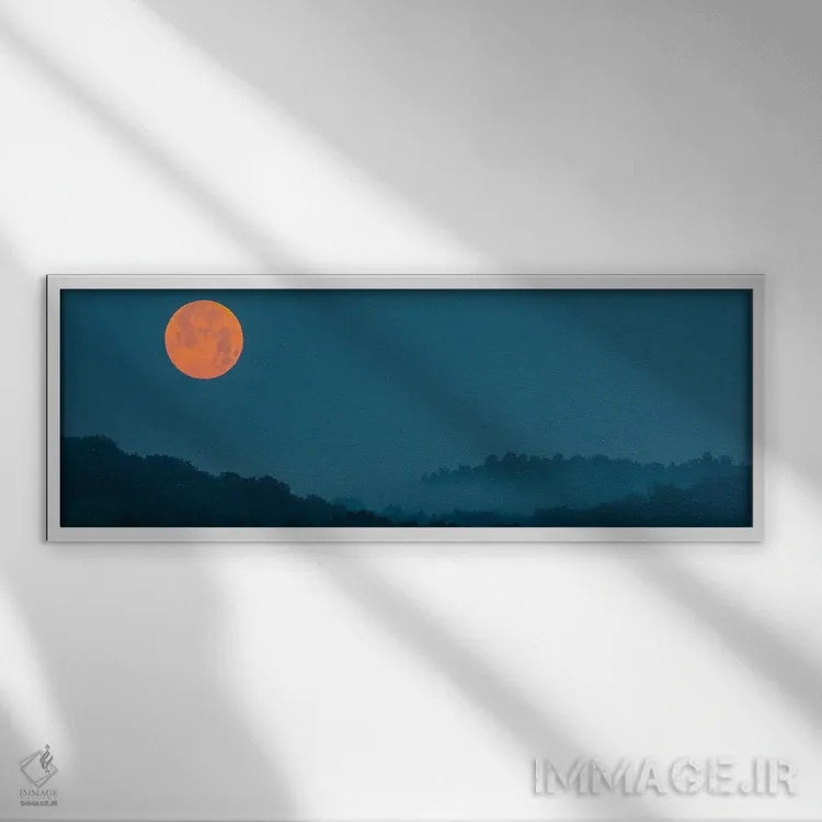 تابلو مه برآمدن ماه اثر دیوید گارباورر - نمای قابدار سفید
