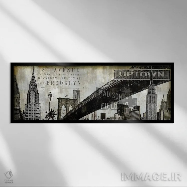 تابلو نمای نیویورک اثر دیلان متیوز - نمای قابدار مشکی