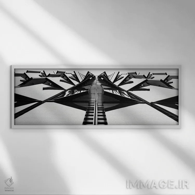 تابلو نگاه به بالا از آسمانخراش اثر دیوید گارباورر - نمای قابدار سفید