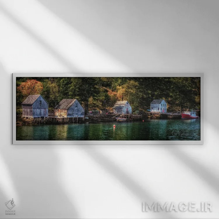 تابلو ورودی خانهٔ قایق اثر دیوید گارباورر - نمای قابدار سفید