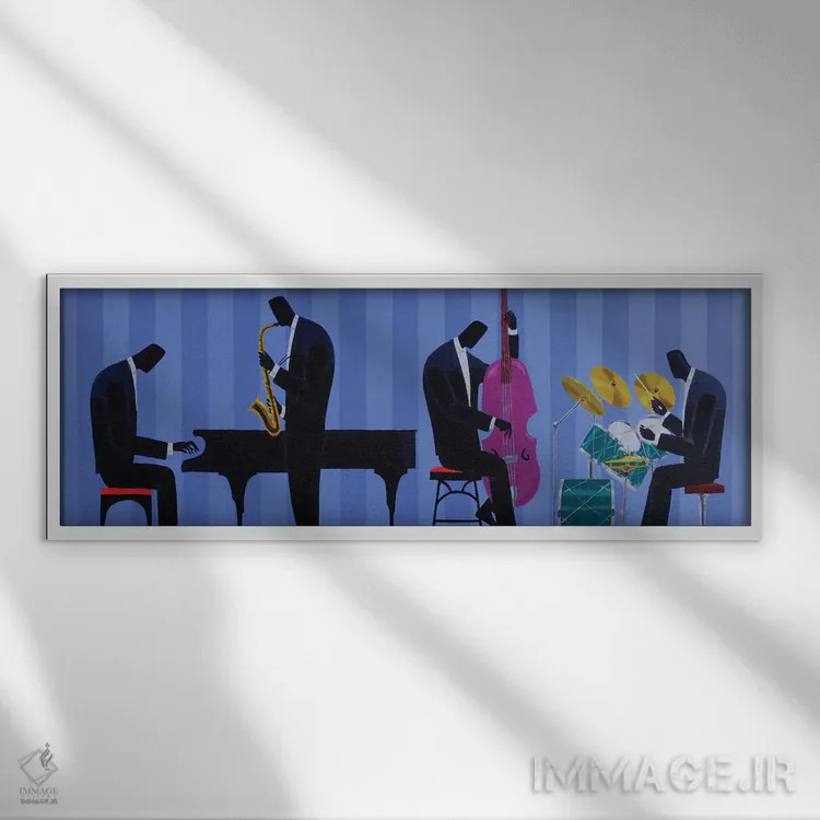 تابلو کوارتت آبی سلطنتی اثر دارل دنیلز - نمای قابدار سفید