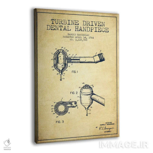 تابلو نقشهٔ ثبت اختراع محرک توربین (طرح کلاسیک) اثر پیکسل کهنه (استودیو/نام هنری) - نمای پرسپکتیو محصول