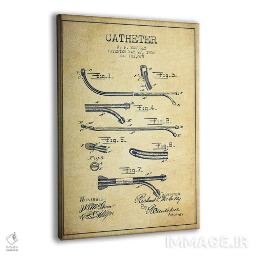 تابلو نقشهٔ ثبت اختراع کاتتر (قدیمی) اثر پیکسل کهنه (استودیو/نام هنری) - نمای پرسپکتیو محصول