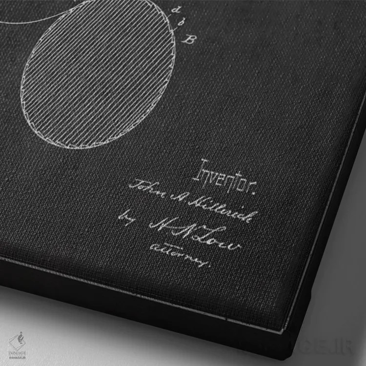 تابلو نقشهٔ ثبت اختراع چوب بیسبال (زغالسنگی) اثر پیکسل کهنه (استودیو/نام هنری) - نمای نزدیک بافت بوم