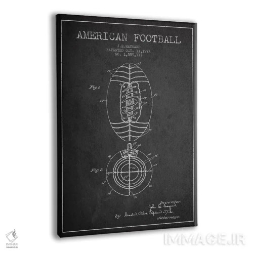 تابلو نقشهٔ ثبت اختراع توپ فوتبال (زغالسنگی) اثر پیکسل کهنه (استودیو/نام هنری) - نمای پرسپکتیو محصول