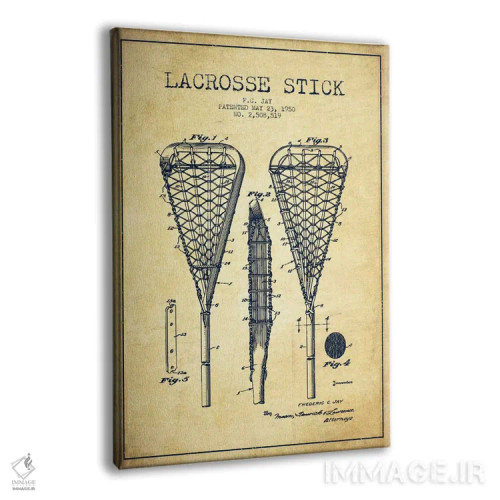 تابلو نقشهٔ ثبت اختراع قدیمی چوب لاکروس اثر پیکسل کهنه (استودیو/نام هنری) - نمای پرسپکتیو محصول