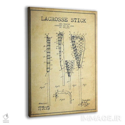 تابلو نقشهٔ ثبت اختراع قدیمی چوب لاکروس اثر پیکسل کهنه (استودیو/نام هنری) - نمای پرسپکتیو محصول