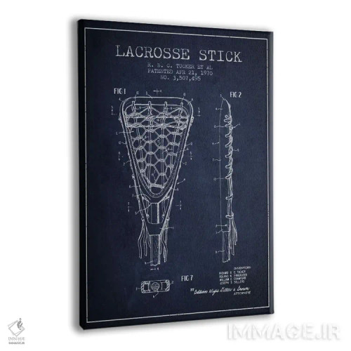 تابلو نقشهٔ ثبت اختراع چوب لاکروس (آبی نفتی) اثر پیکسل کهنه (استودیو/نام هنری) - نمای پرسپکتیو محصول