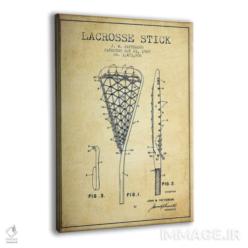 تابلو نقشهٔ ثبت اختراع قدیمی چوب لاکروس اثر پیکسل کهنه (استودیو/نام هنری) - نمای پرسپکتیو محصول