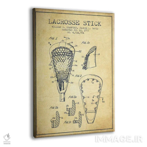 تابلو نقشهٔ ثبت اختراع قدیمی چوب لاکروس اثر پیکسل کهنه (استودیو/نام هنری) - نمای پرسپکتیو محصول