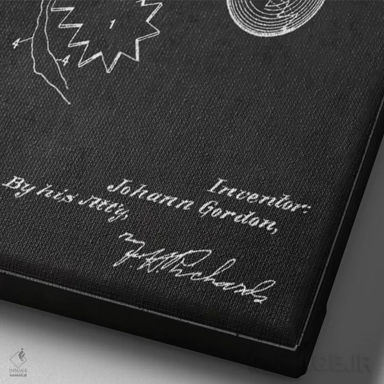 تابلو نقشهٔ ثبت اختراع توپ تنیس (زغالی) اثر پیکسل کهنه (استودیو/نام هنری) - نمای نزدیک بافت بوم