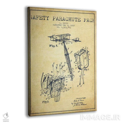 تابلو نقشه ثبت اختراع چتر نجات ۲ (کلاسیک) اثر پیکسل کهنه (استودیو/نام هنری) - نمای پرسپکتیو محصول
