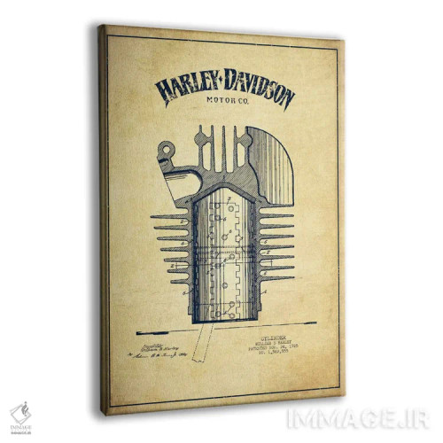 تابلو نقشه ثبت اختراع هارلی-دیویدسون (کلاسیک) اثر پیکسل کهنه (استودیو/نام هنری) - نمای پرسپکتیو محصول