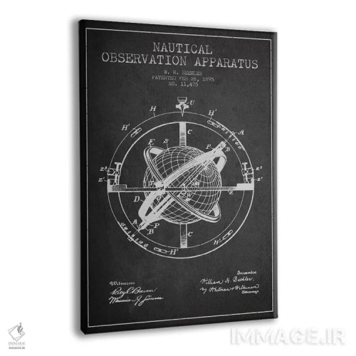 تابلو نقشهٔ ثبت اختراع ابزار مشاهده دریایی (زغالی) اثر پیکسل کهنه (استودیو/نام هنری) - نمای پرسپکتیو محصول