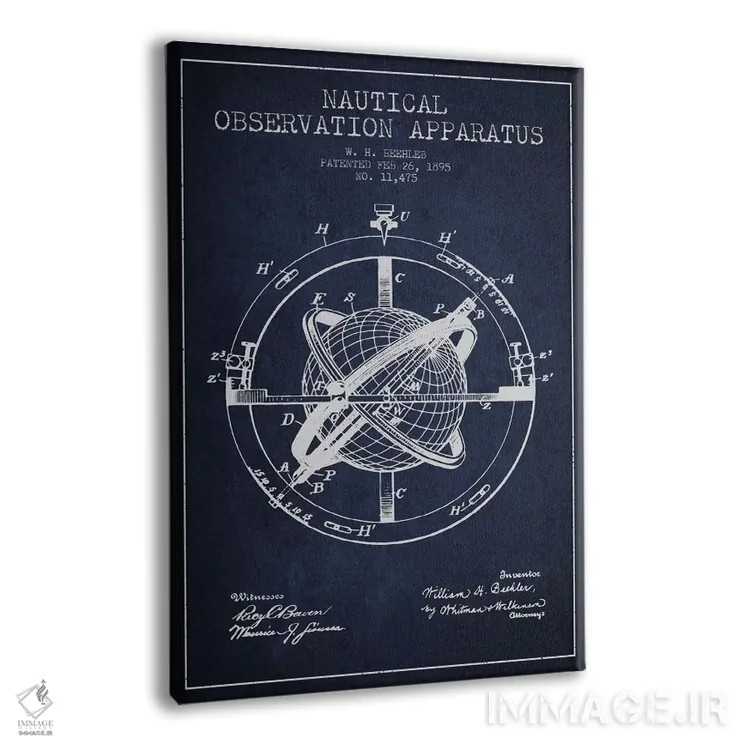 تابلو نقشهٔ ثبت اختراع ابزار مشاهده دریایی (سرمهای) اثر پیکسل کهنه (استودیو/نام هنری) - نمای پرسپکتیو محصول