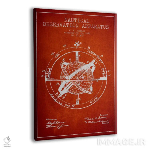 تابلو نقشهٔ ثبت اختراع ابزار مشاهده دریایی (قرمز) اثر پیکسل کهنه (استودیو/نام هنری) - نمای پرسپکتیو محصول