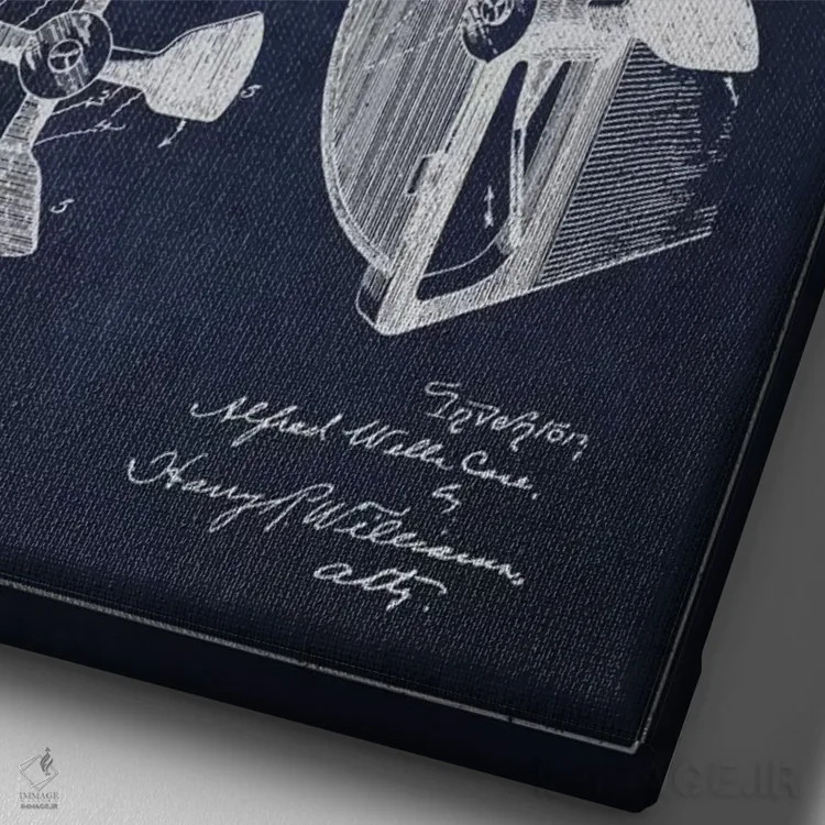 تابلو نقشهٔ ثبت اختراع ملخ (سرمهای) اثر پیکسل کهنه (استودیو/نام هنری) - نمای نزدیک بافت بوم