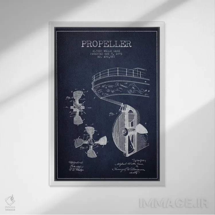 تابلو نقشهٔ ثبت اختراع ملخ (سرمهای) اثر پیکسل کهنه (استودیو/نام هنری) - نمای قابدار سفید