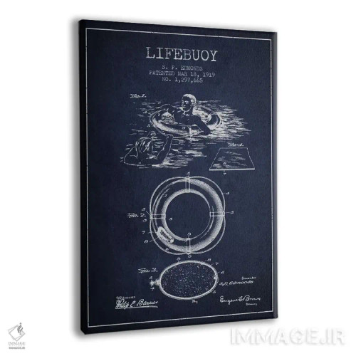 تابلو نقشهٔ ثبت اختراع حلقه نجات (سرمهای) اثر پیکسل کهنه (استودیو/نام هنری) - نمای پرسپکتیو محصول