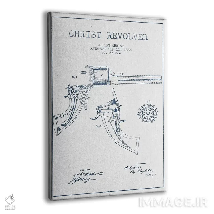 تابلو طرح ثبت اختراع هفتتیر آلبرت کریست (جوهر) اثر پیکسل کهنه (استودیو/نام هنری) - نمای پرسپکتیو محصول