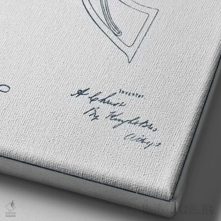 تابلو طرح ثبت اختراع هفتتیر آلبرت کریست (جوهر) اثر پیکسل کهنه (استودیو/نام هنری) - نمای نزدیک بافت بوم