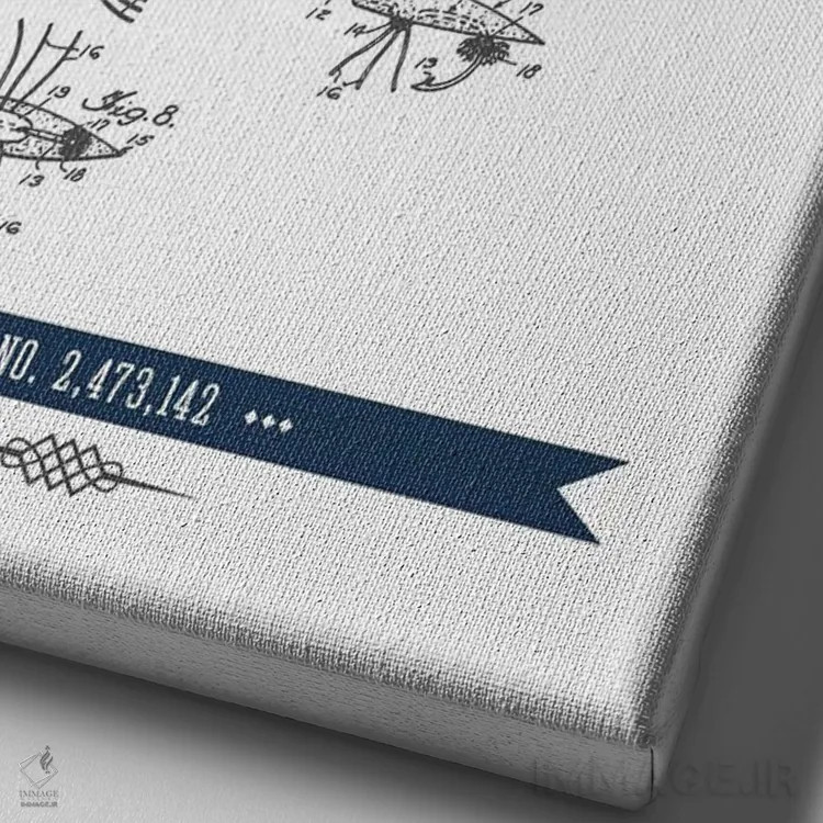 تابلو طرح ثبت اختراع طعمه ماهیگیری بی. ای. گیلمور (سرمهای) اثر پیکسل کهنه (استودیو/نام هنری) - نمای نزدیک بافت بوم