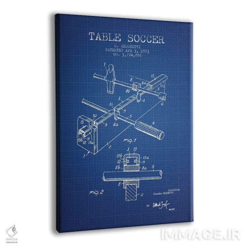 تابلو طرح اختراع فوتبال رومیزی سی. چکتی (شبکه آبی) اثر پیکسل کهنه (استودیو/نام هنری) - نمای پرسپکتیو محصول