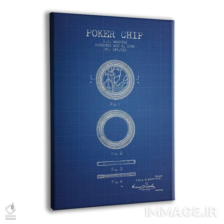 تابلو طرح اختراع چیپ پوکر سی.بی. ووفر (شبکه آبی) اثر پیکسل کهنه (استودیو/نام هنری) - نمای پرسپکتیو محصول