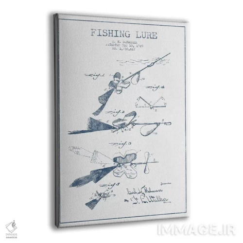 تابلو طرح اختراع لوازم ماهیگیری سی.اچ. شارر (جوهر) اثر پیکسل کهنه (استودیو/نام هنری) - نمای پرسپکتیو محصول