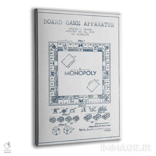 تابلو طرح اختراع بازی مونوپولی چارلز بی. دارو (جوهر) اثر پیکسل کهنه (استودیو/نام هنری) - نمای پرسپکتیو محصول