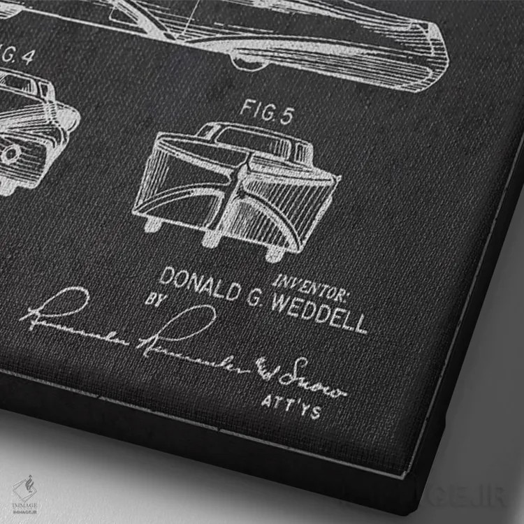 تابلو طرح پتنت خودرو دونالد جی. وددل (ذغالی) اثر پیکسل کهنه (استودیو/نام هنری) - نمای نزدیک بافت بوم