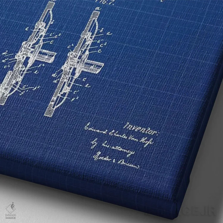 تابلو طرح پتنت چرخ ماهیگیری ای.سی. فوم هوفه (شبکه آبی) اثر پیکسل کهنه (استودیو/نام هنری) - نمای نزدیک بافت بوم