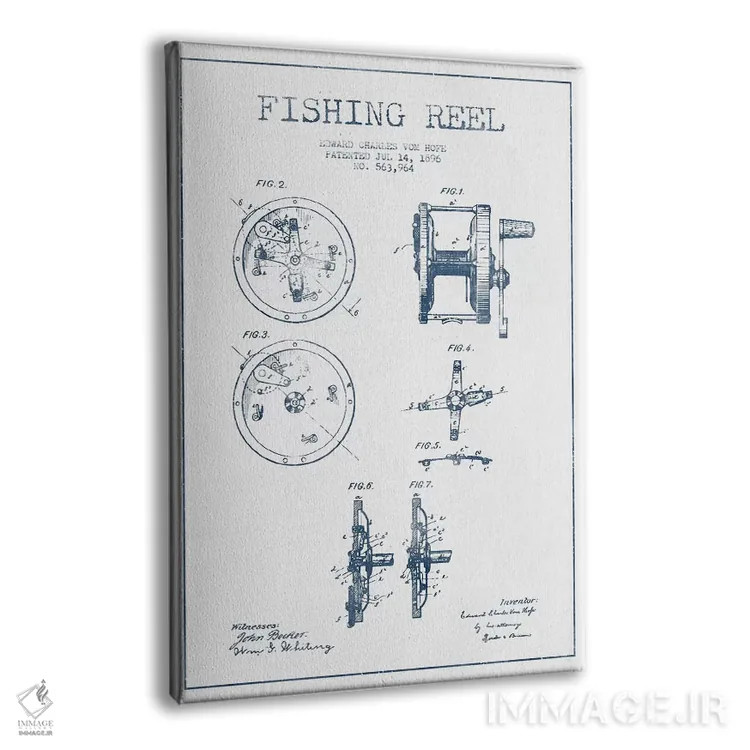 تابلو طرح پتنت چرخ ماهیگیری ای.سی. فوم هوفه (با جوهر) اثر پیکسل کهنه (استودیو/نام هنری) - نمای پرسپکتیو محصول