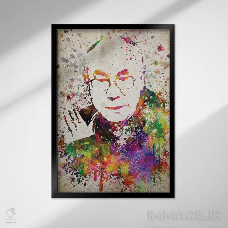 تابلو دالای لاما اثر پیکسل کهنه (استودیو/نام هنری) - نمای قابدار مشکی