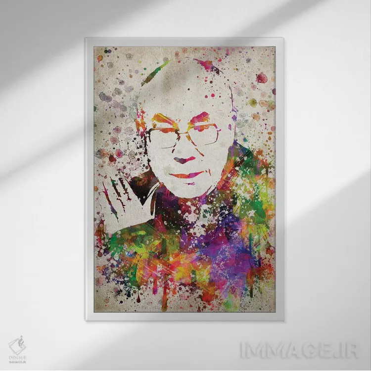 تابلو دالای لاما اثر پیکسل کهنه (استودیو/نام هنری) - نمای قابدار سفید