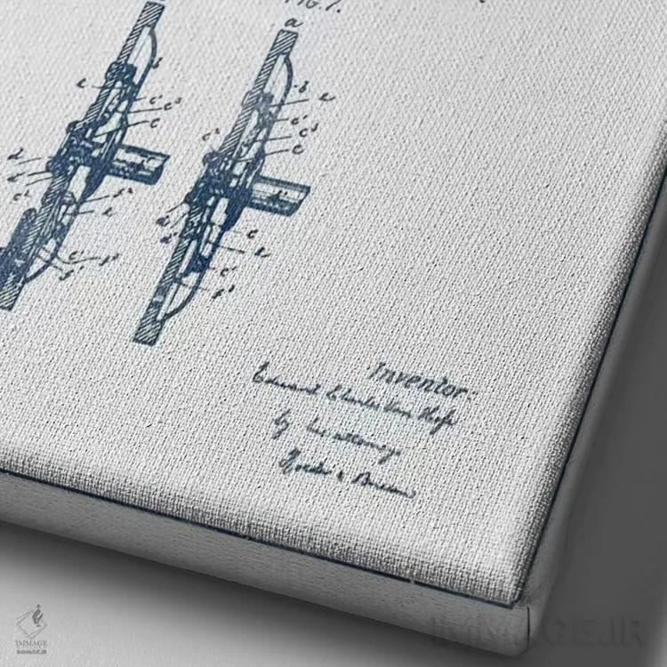 تابلو طرح پتنت چرخ ماهیگیری ای.سی. فوم هوفه (با جوهر) اثر پیکسل کهنه (استودیو/نام هنری) - نمای نزدیک بافت بوم