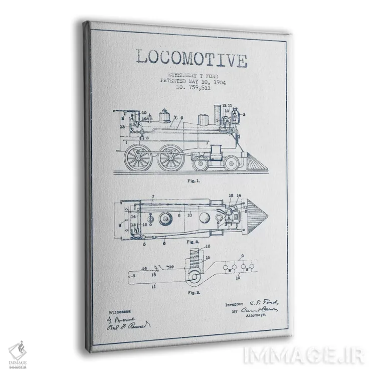 تابلو طرح الگو لوکوموتیو اتلبرت تی. فورد (با جوهر) اثر پیکسل کهنه (استودیو/نام هنری) - نمای پرسپکتیو محصول
