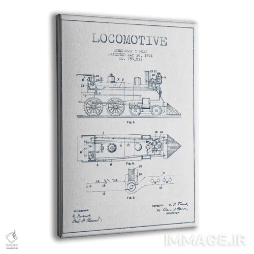 تابلو طرح الگو لوکوموتیو اتلبرت تی. فورد (با جوهر) اثر پیکسل کهنه (استودیو/نام هنری) - نمای پرسپکتیو محصول