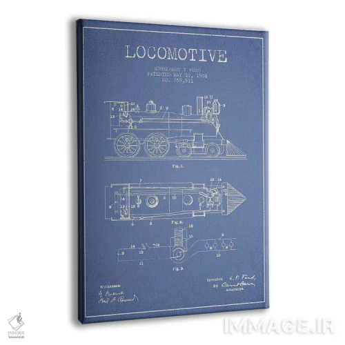 تابلو طرح الگو لوکوموتیو اتلبرت تی. فورد (آبی روشن) اثر پیکسل کهنه (استودیو/نام هنری) - نمای پرسپکتیو محصول